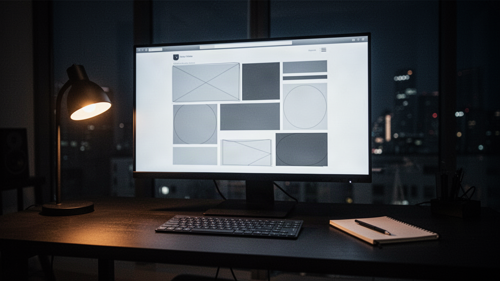 Modern responsive business website displayed on a desktop computer monitor